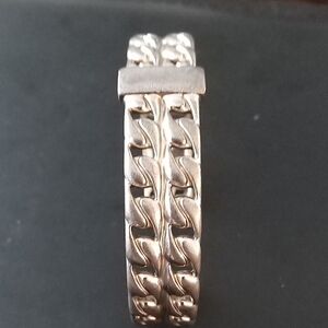 Chunky Double Link Silver Bracelet